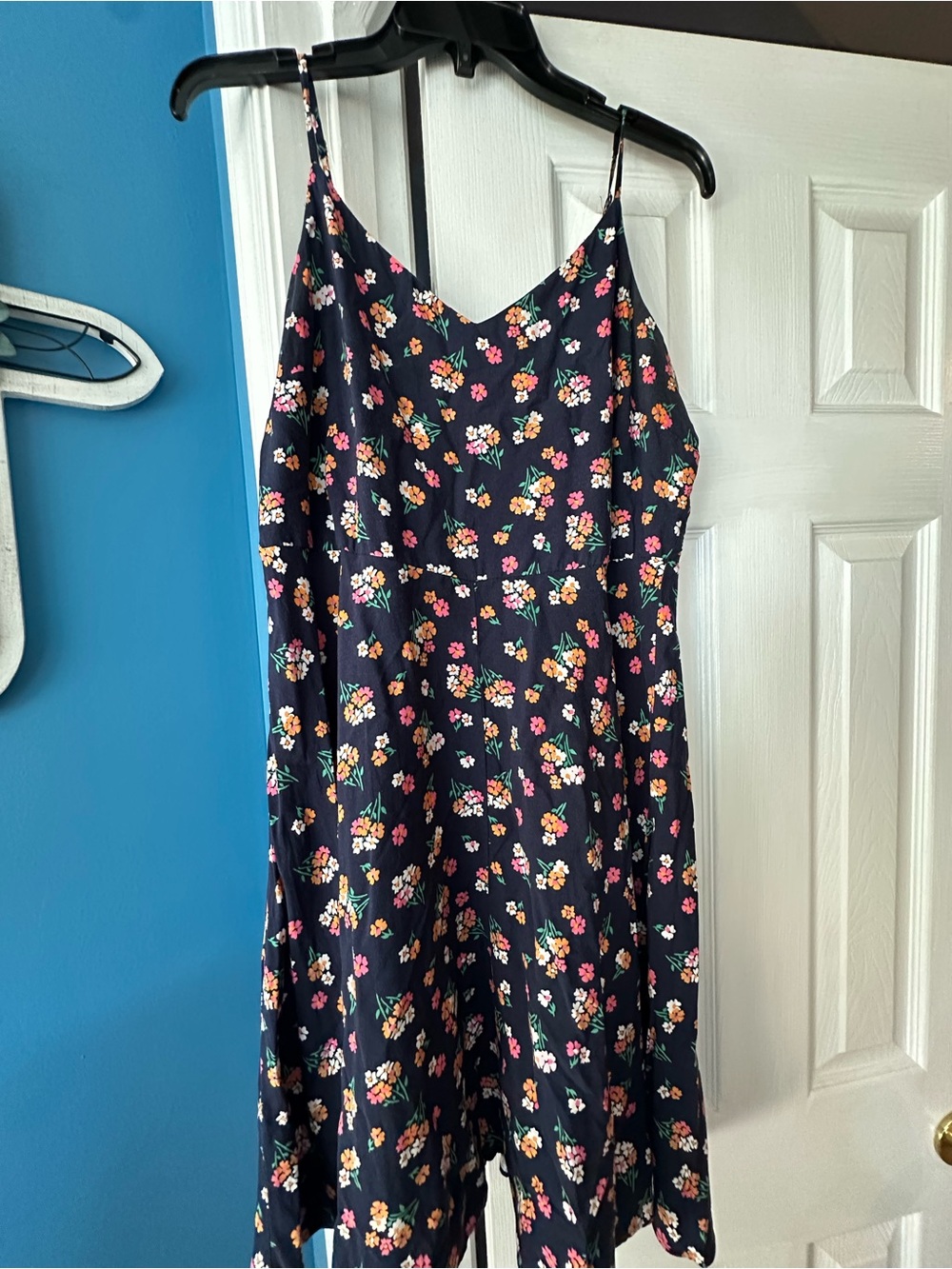 GAP Navy Floral Spaghetti-Strap Sundress